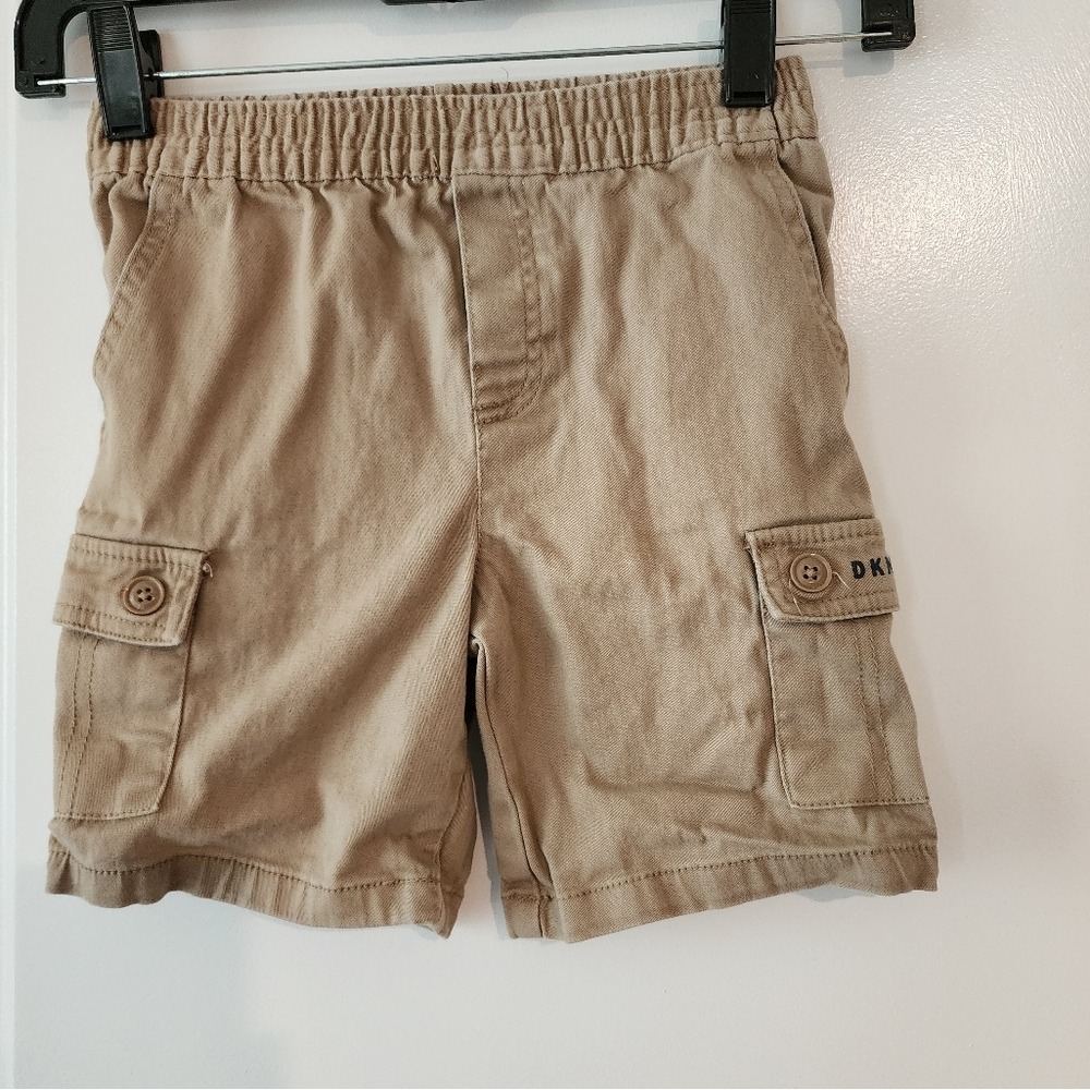 DKNY‎ Boys Khaki Tan Cargo Shorts Elastic Waist Pull On Size 4T
